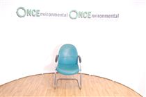 Conference chair in teal clolour leather 